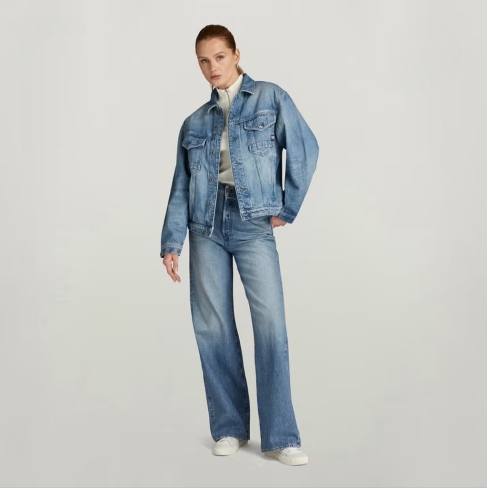 NWT! G-Star Raw, Oversized Jacket, Bright Valiant Denim,Sun Faded Air Force Blue - Picture 4 of 7